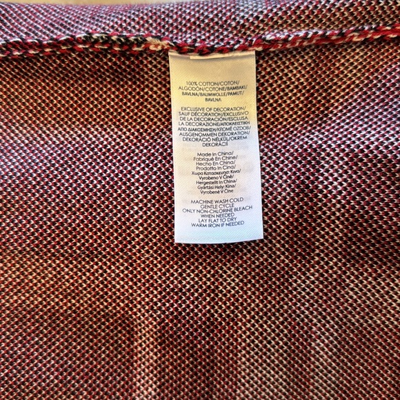 Chaps Plaid Zip Up 100% Cotton Sweater Vest Size L-Black/White/Red - Picture 6 of 7